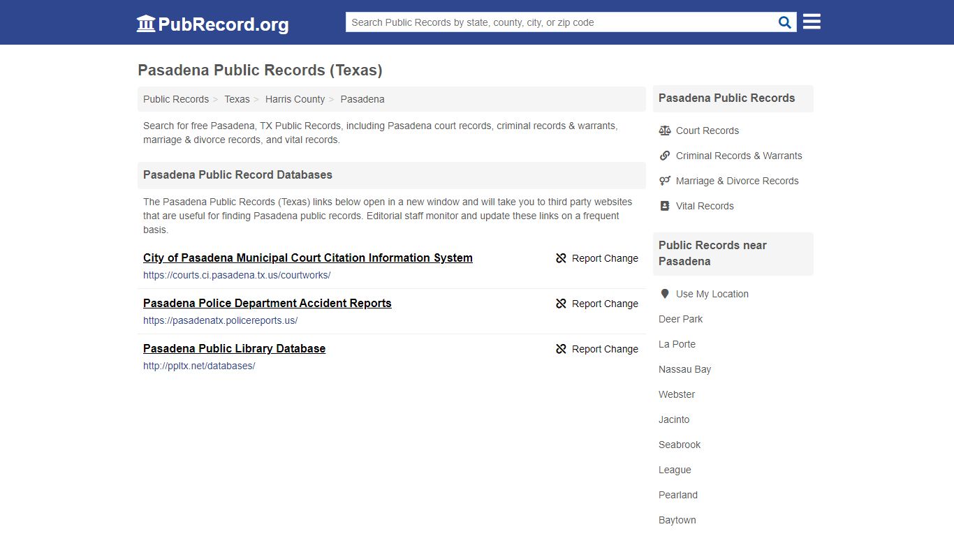 Free Pasadena Public Records (Texas Public Records)